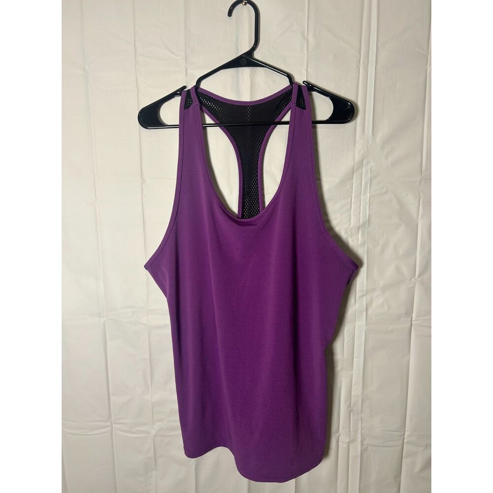 POP Fit Womens 3XL Purple Racerback Workout Tank Top Athletic Mesh Plus Size